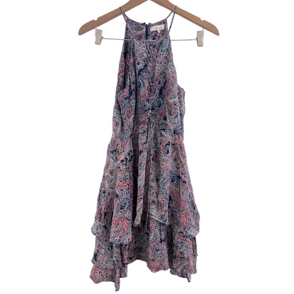 Parker Dax printed 100% silk mini dress. - Picture 3 of 8